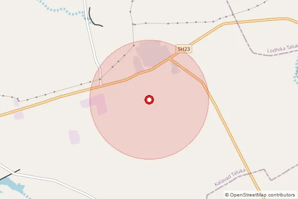 Map showing approximate area covered by Pincode 361162 — Kotha Bhadukia Bo, Jamnagar