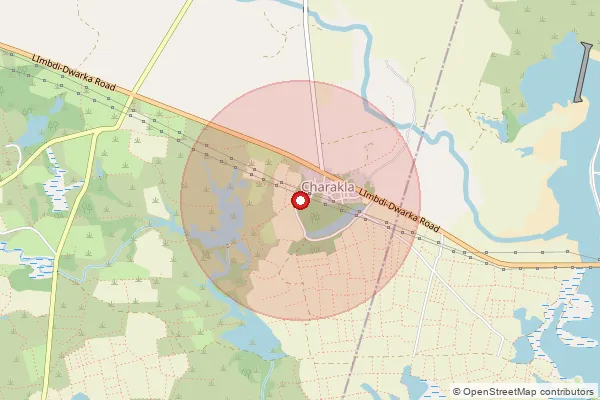 Map showing approximate area covered by Pincode 361335 — Khatumba Bo, Devbhumi Dwarka