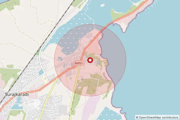 Map showing approximate area covered by Pincode 361345 — Bhimrana Bo, Devbhumi Dwarka