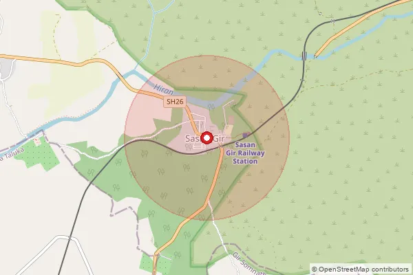 Map showing approximate area covered by Pincode 362135 — Surajgadh B.O., Junagadh