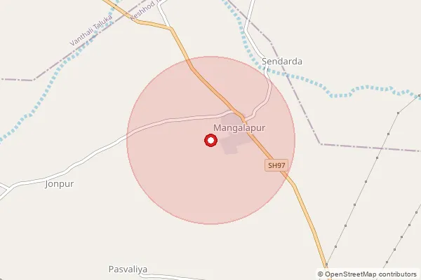 Map showing approximate area covered by Pincode 362222 — Jonpur Bo, Junagadh