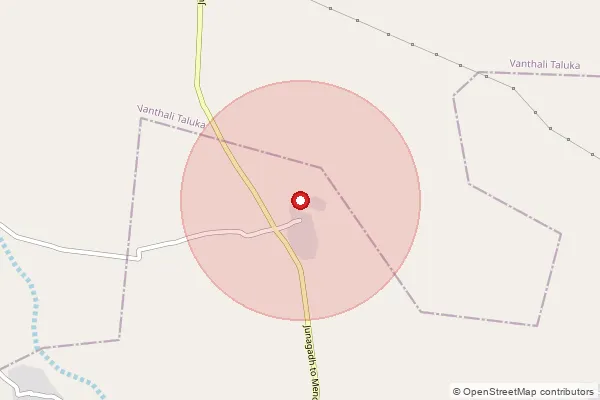 Map showing approximate area covered by Pincode 362260 — Chiroda Bo, Junagadh