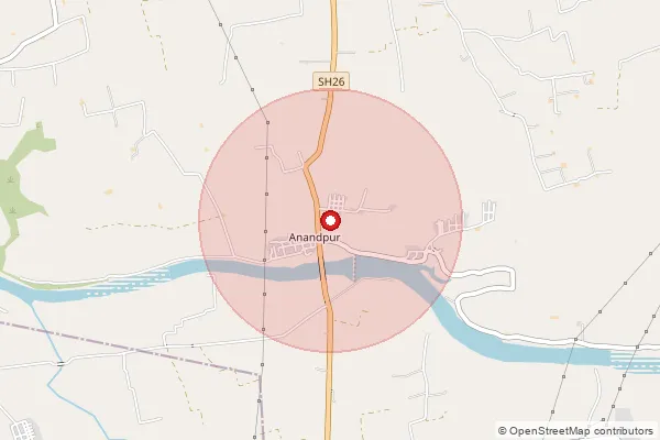 Map showing approximate area covered by Pincode 362263 — Anandpur Bo, Junagadh