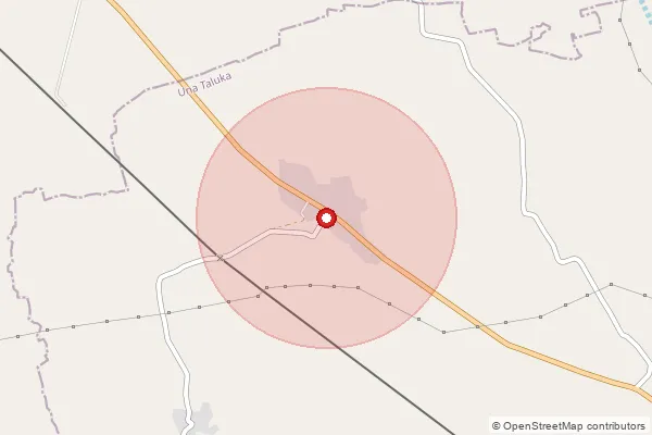 Map showing approximate area covered by Pincode 362530 — Fatsar Bo, Gir Somnath