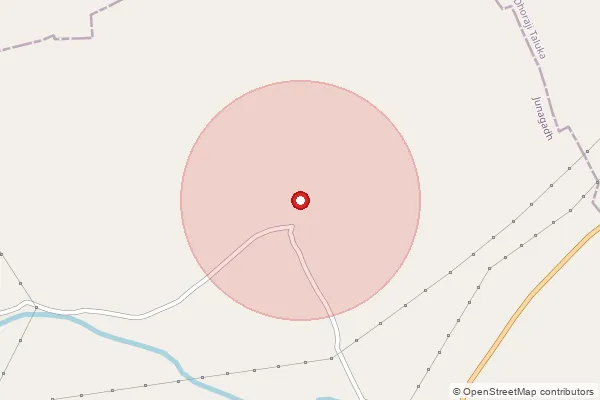 Map showing approximate area covered by Pincode 362640 — Zinjri Bo, Junagadh