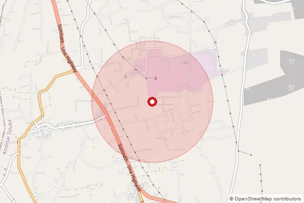 Map showing approximate area covered by Pincode 362715 — Ambujanagar So, Gir Somnath
