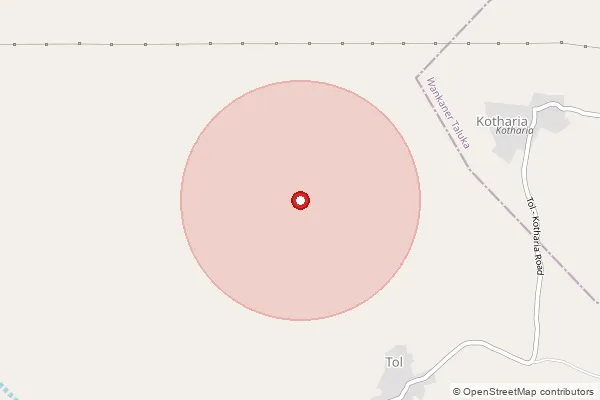Map showing approximate area covered by Pincode 363621 — Kankot Bo, Morbi