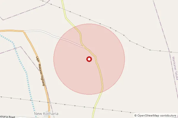 Map showing approximate area covered by Pincode 363641 — Barvala Bo, Morbi