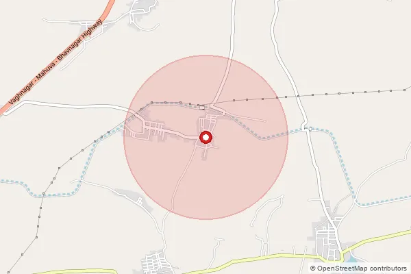 Map showing approximate area covered by Pincode 364150 — Bapada Bo, Bhavnagar