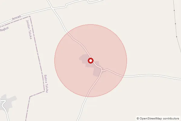 Map showing approximate area covered by Pincode 365410 — Nadala Bo, Amreli