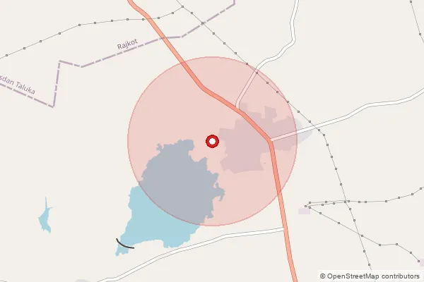 Map showing approximate area covered by Pincode 365421 — Charkha Bo, Amreli