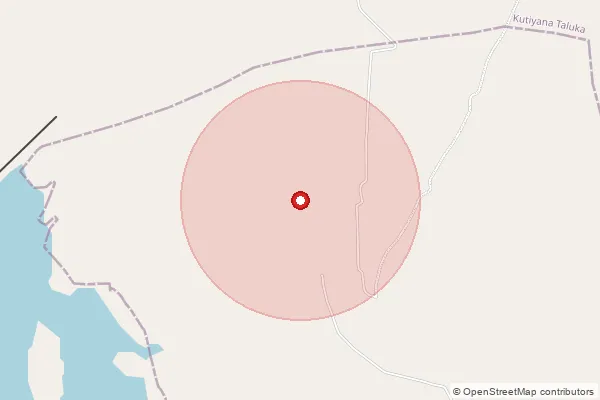 Map showing approximate area covered by Pincode 365440 — Jamka Bo, Amreli