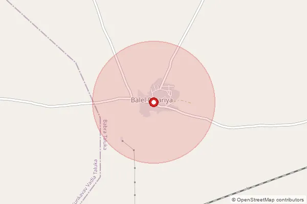 Map showing approximate area covered by Pincode 365460 — Balelpiparia Bo, Amreli