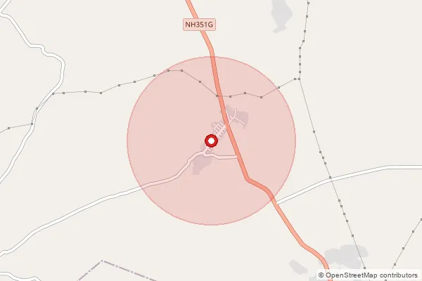 Map showing approximate area covered by Pincode 365550 — Dadali Bo, Amreli