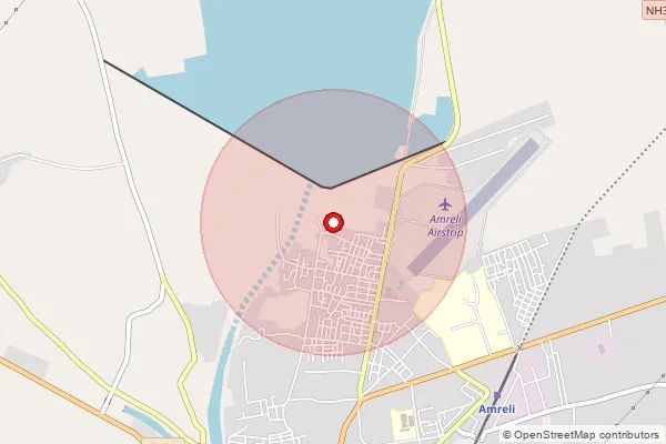 Map showing approximate area covered by Pincode 365560 — Babriyadhar Bo, Amreli