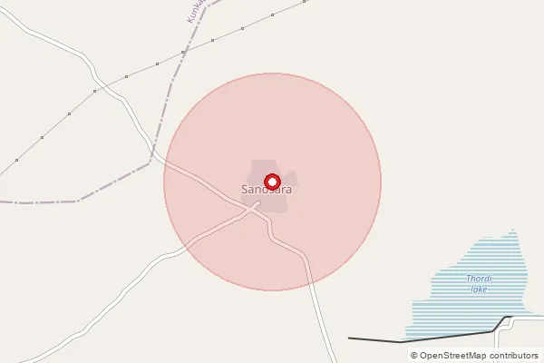 Map showing approximate area covered by Pincode 365610 — Vadera Bo, Amreli
