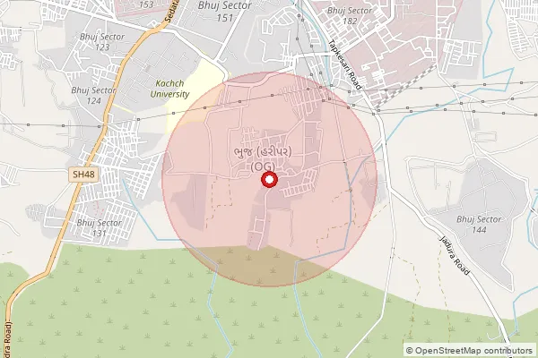 Map showing approximate area covered by Pincode 370015 — Kachchh University Dso, Kachchh