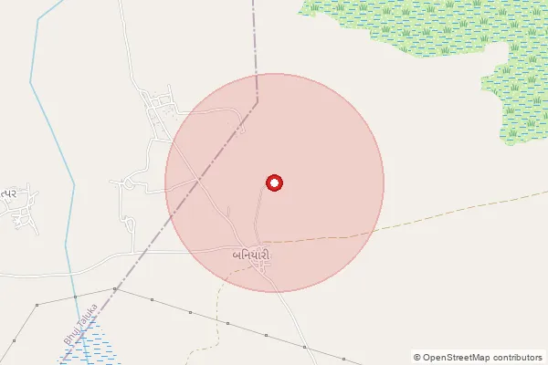 Map showing approximate area covered by Pincode 370115 — Khokhara Bo, Kachchh