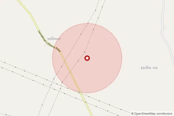 Map showing approximate area covered by Pincode 370145 — Thoriyari Bo, Kachchh
