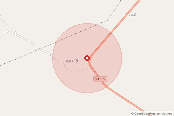 Map showing approximate area covered by Pincode 370165 — Ganeshpar Bo, Kachchh