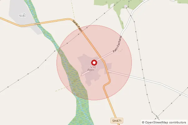 Map showing approximate area covered by Pincode 370425 — Kanjara Bo, Kachchh