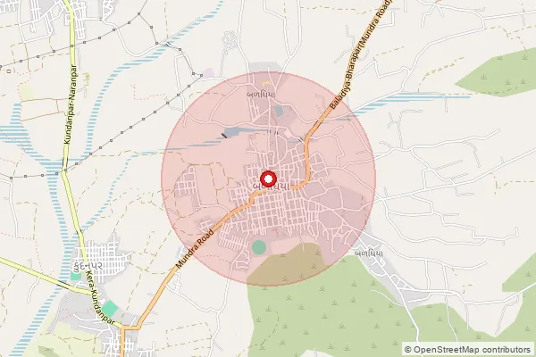 Map showing approximate area covered by Pincode 370427 — Bharapar Bo, Kachchh