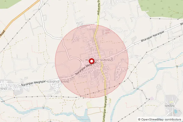 Map showing approximate area covered by Pincode 370430 — Chundi Bo, Kachchh