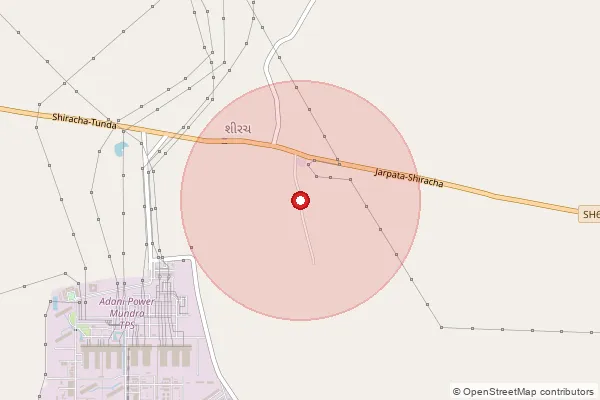 Map showing approximate area covered by Pincode 370435 — Siracha Bo, Kachchh
