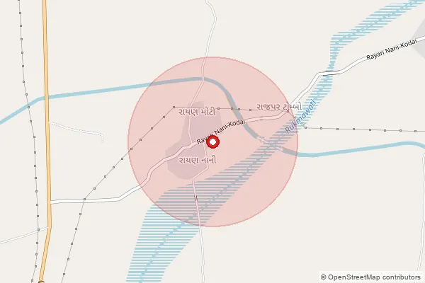 Map showing approximate area covered by Pincode 370465 — Durgapur Bo, Kachchh