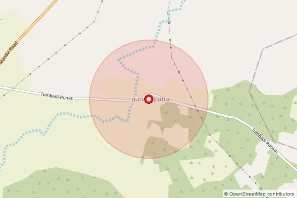 Map showing approximate area covered by Pincode 370485 — Goniasar Bo, Kachchh