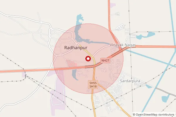 Map showing approximate area covered by Pincode 370490 — Sandhan Bo, Kachchh