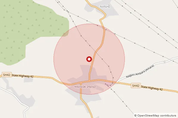 Map showing approximate area covered by Pincode 370605 — Mathal Bo, Kachchh