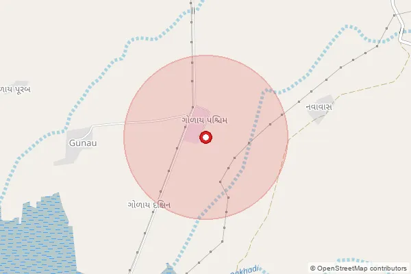 Map showing approximate area covered by Pincode 370655 — Aida Bo, Kachchh