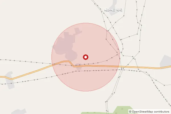 Map showing approximate area covered by Pincode 370670 — Rasalia Bo, Kachchh