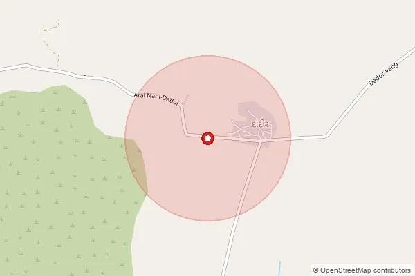 Map showing approximate area covered by Pincode 370675 — Angiya Mota Bo, Kachchh