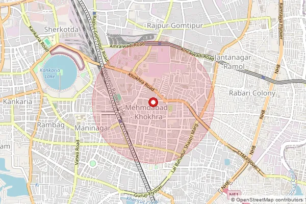 పిన్‌కోడ్ 380008 — Maninagar Sub Office, Ahmadabad ద్వారా కవర్ చేయబడిన సుమారు ప్రాంతాన్ని చూపే మ్యాప్