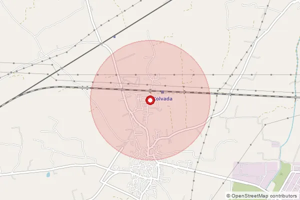 Map showing approximate area covered by Pincode 382028 — Kolavada Bo, Gandhinagar