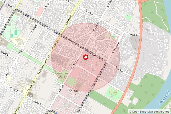 Map showing approximate area covered by Pincode 382030 — Ndc Gandhinagar, Gandhinagar