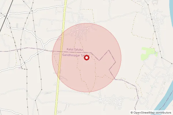 Map showing approximate area covered by Pincode 382042 — Lekawada Bo, Gandhinagar