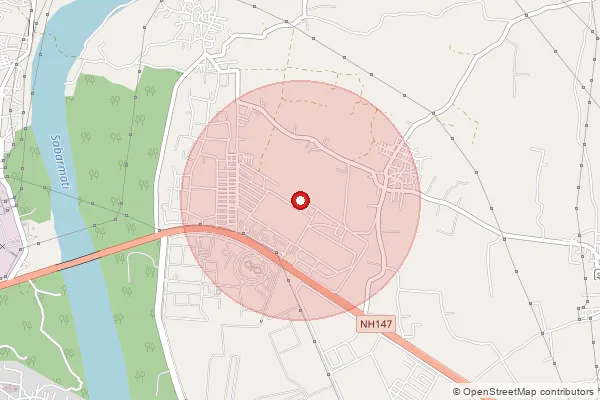 Map showing approximate area covered by Pincode 382045 — Bsf Gandhinagar So, Gandhinagar