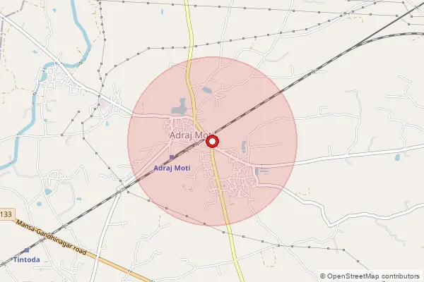Map showing approximate area covered by Pincode 382130 — Sher Bo, Ahmadabad