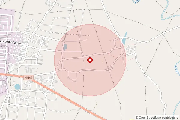 Map showing approximate area covered by Pincode 382170 — Bol Bo, Ahmadabad