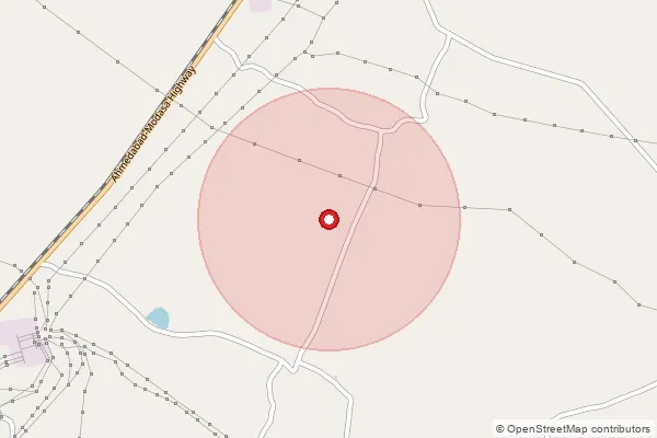 Map showing approximate area covered by Pincode 382225 — Vautha Bo, Ahmadabad