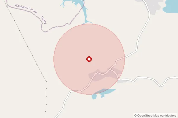 Map showing approximate area covered by Pincode 382245 — Devaliya Bo, Botad