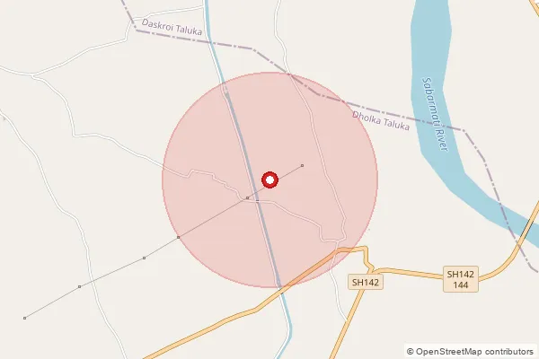 Map showing approximate area covered by Pincode 382260 — Chandisar Bo, Ahmadabad