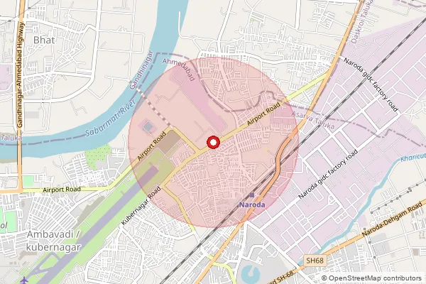 Map showing approximate area covered by Pincode 382340 — Kubernagar So, Ahmadabad