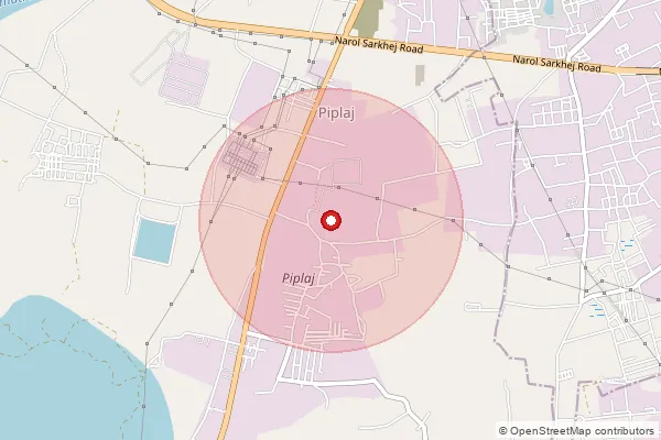 Map showing approximate area covered by Pincode 382405 — Gyaspur Bo, Ahmadabad