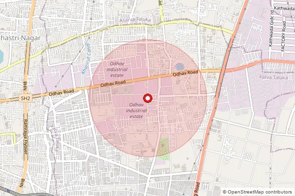 Map showing approximate area covered by Pincode 382415 — Odhav Industrial Estate So, Ahmadabad