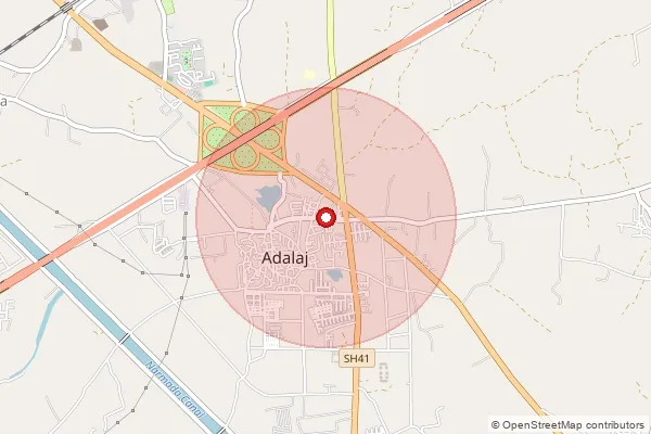 Map showing approximate area covered by Pincode 382421 — Zundal Bo, Ahmadabad