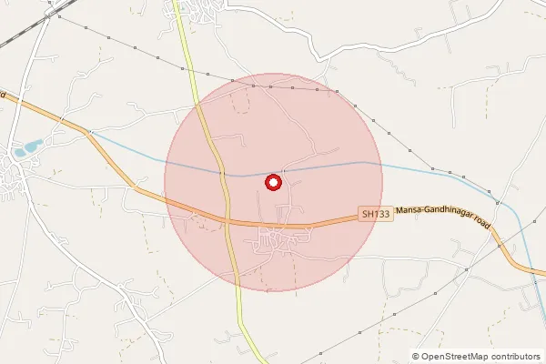 Map showing approximate area covered by Pincode 382422 — Uvarsad So, Gandhinagar